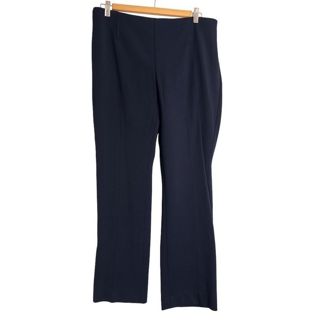 Talbots Curvy Fit Navy Side Zip Dress Pants 14P Petite Stretch Career Office